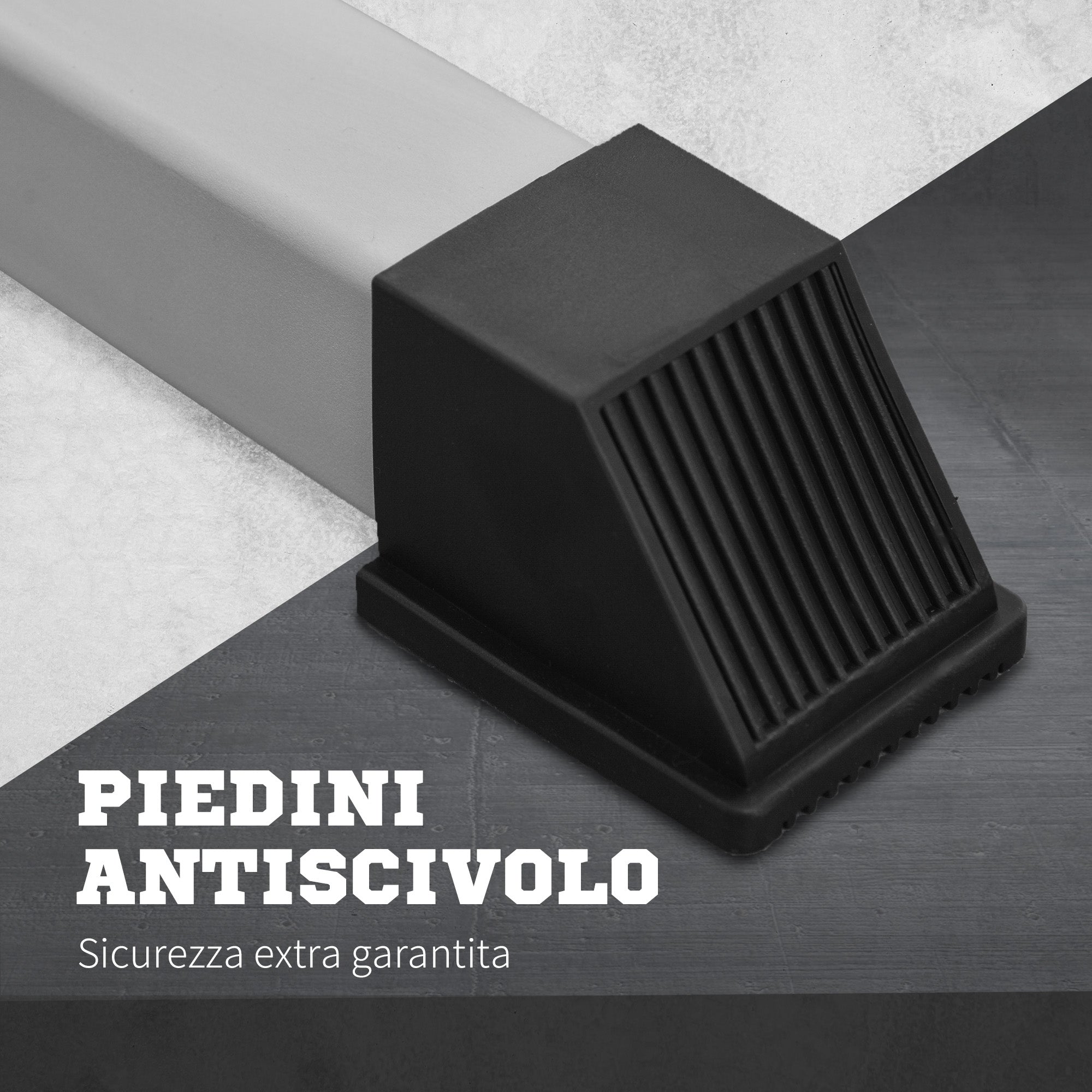 Set of 2 Steel Barbell Stands with 3 Hooks, Adjustable Height and 200kg Capacity, Silver and Black