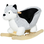 Homcom Dray horse in the shape of a husky dog ??for children from 18-36 months, 60x33x50cm, gray - Borgè