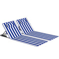 Outsunny Set of 2 Beach Mattresses with 4-Level Adjustable Backrest, in Steel and Polyester, 154x57x52 cm, Blue and White