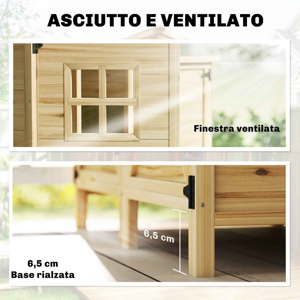 Outsunny 2-Zone Tool Shed with Adjustable Shelves and Window, Fir Wood, 106x57x167 cm, Wood Color