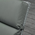 Outsunny Set of 2 Outdoor Lounger Cushions Padded in Cotton with Straps, 196x55x8 cm, Dark Grey