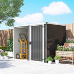 Outsunny Galvanized Steel Garden Shed, Lockable Door, 231 x 125 x 162 cm, Grey
