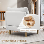 Modern Fabric Living Room Armchair with Wide Seat and Thick Padding, 90x86x91 cm, Cream