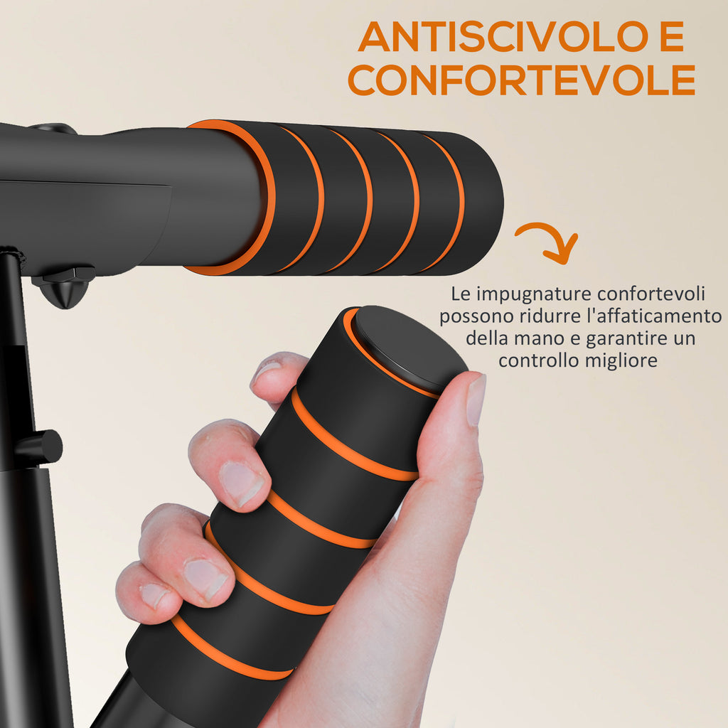 SPORTNOW Pull-Up and Push-Up Bar with Padded Grips, Steel and HDR, 100x50x27 cm, Orange and Black