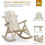 Garden Rocking Chair, Adirondack Style, Fir Wood, Ergonomic Design, Wood Color 96x66x98cm