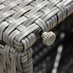 3-Piece PE Rattan Garden Furniture Set with 2 Sofas and Coffee Table, Grey