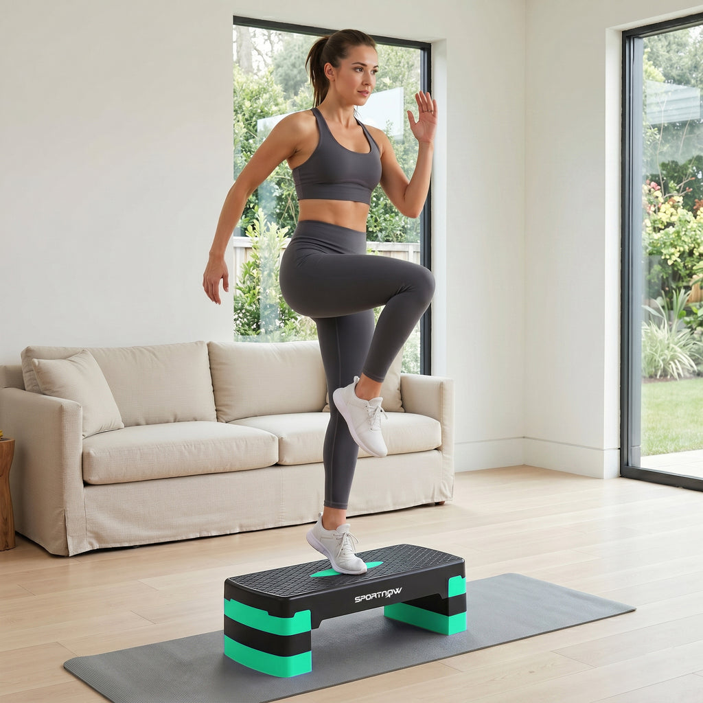 SPORTNOW Adjustable Aerobic Stepper, Height 10/15/20cm with Riser