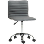Ergonomic PU Leather Office Chair with Adjustable Height, Swivel Seat and Wheels, Dark Grey