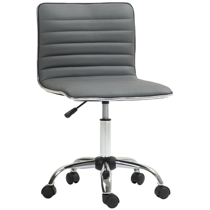 Ergonomic PU Leather Office Chair with Adjustable Height, Swivel Seat and Wheels, Dark Grey