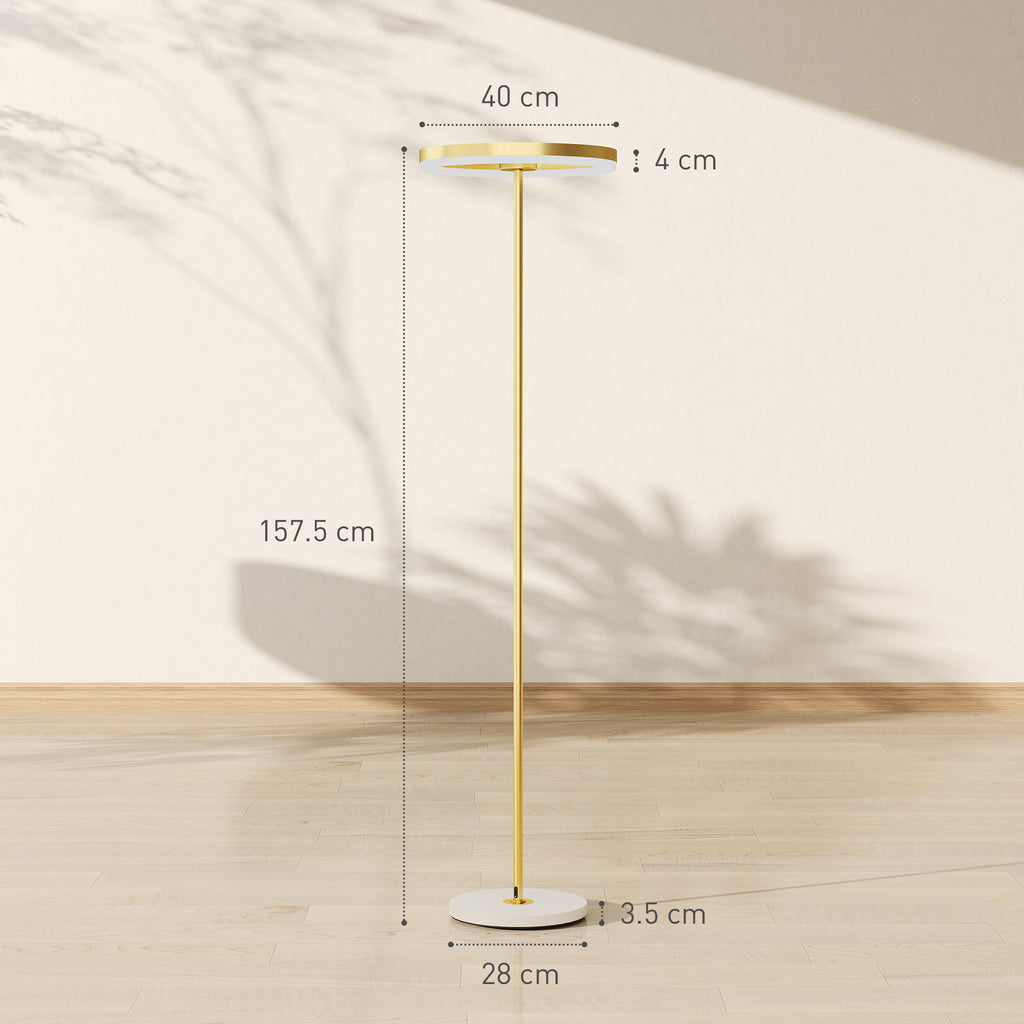 Modern Floor Lamp with Dimmable Light with Foot Switch and 3 Brightness, Gold