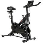 SPORTNOW Adjustable Magnetic Exercise Bike with LCD Display and Tablet Holder, Made of Steel and ABS, 103x49x98-112 cm, Black