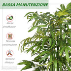 HOMCOM Artificial Bamboo Plant, 180cm Realistic Fake Plant with Decorative Pot for Living Room and Bedroom, Green