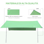 Portable Awning 3x3 m, Waterproof Awning for Camping and Beach, Green