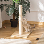 Cat Scratching Post with 60cm High Sisal Pole and Chipboard Base, Beige