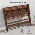 Outsunny 2-Seater Folding Garden Bench with Slatted Pine Wood, 122x63x83 cm, Carbonized
