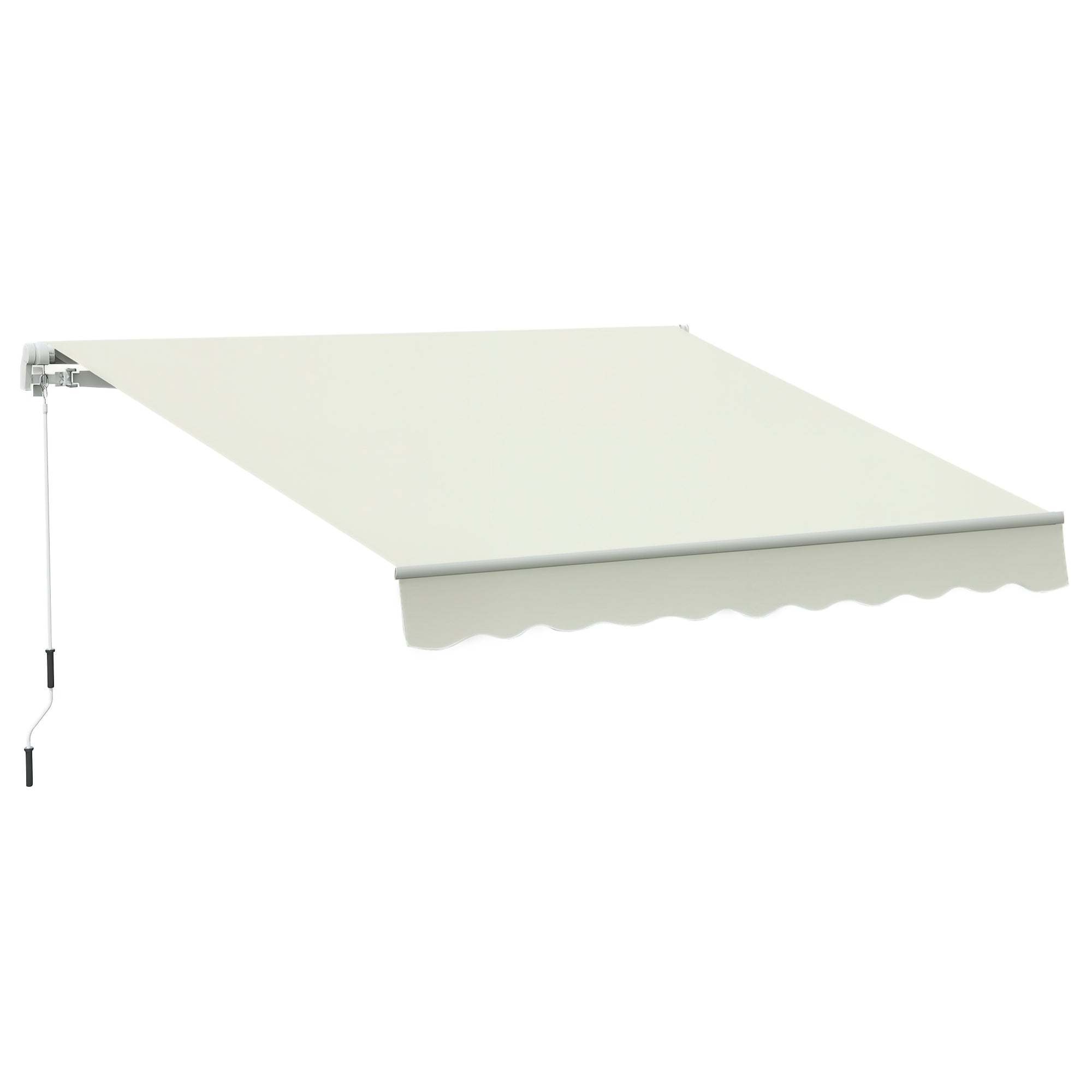 Outsunny 3x2.5m Aluminum and Polyester Crank Roller Awning, White