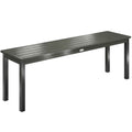Outsunny 2-Seater Garden Bench with Wood-Effect Slats, Steel Frame, 130x34x43 cm, Grey