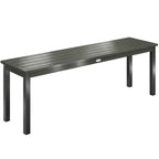 Outsunny 2-Seater Garden Bench with Wood-Effect Slats, Steel Frame, 130x34x43 cm, Grey