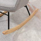 Upholstered Rocking Chair in Wood and Steel with Bouclé Upholstery, 71x98x101 cm, Grey