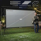 HOMCOM 120" 16:9 HD 4K/8K Projector Screen, 160° Viewing Angle, Double-Sided and Foldable Tripod, White