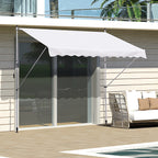 Outsunny 3x1.5m Arm Awning with Crank and Telescopic Structure, White