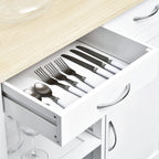 Kitchen Trolley with Drawers and Wheels in Wood Space Saving