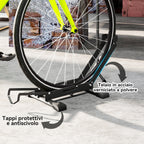 Adjustable Bike Rack with Support Tube, Steel and Plastic, 75x41x71-81 cm, Black
