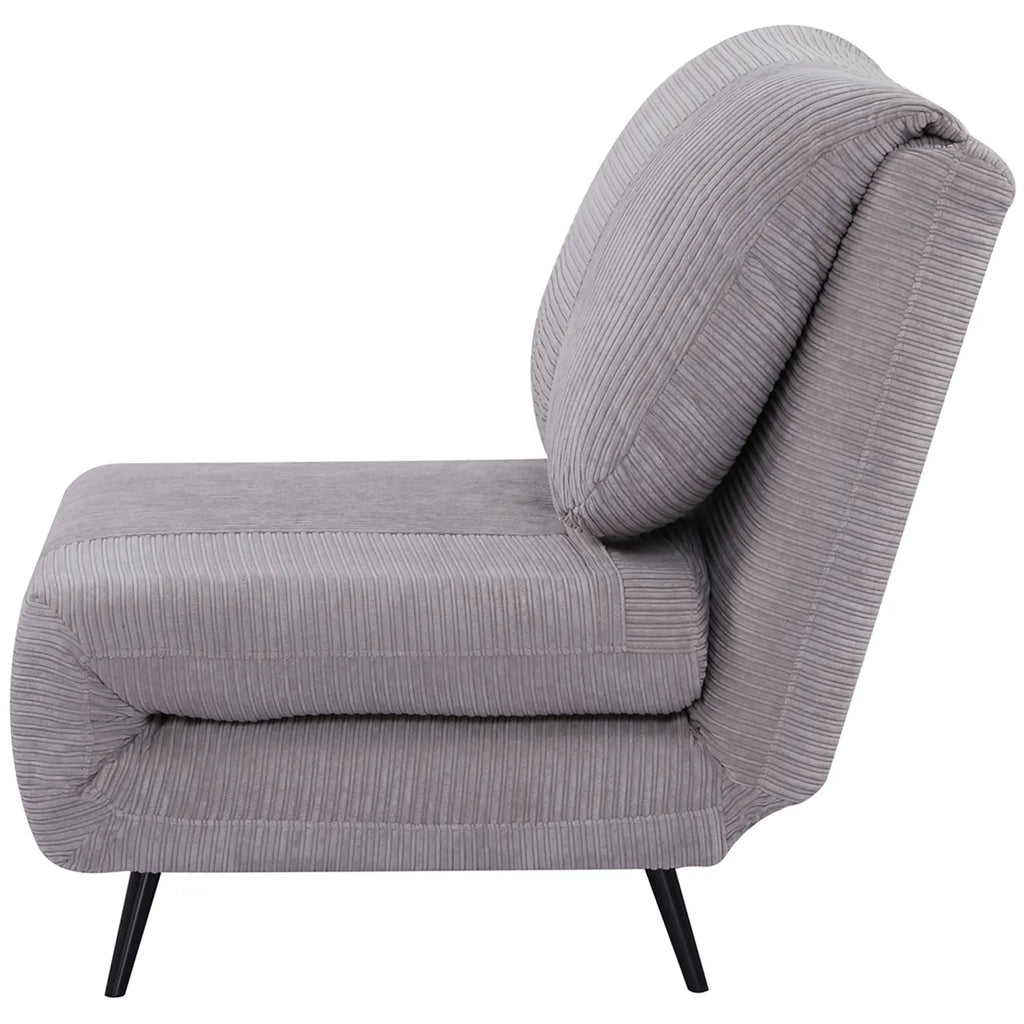 2 in 1 Single Sofa Bed, 3-Level Adjustable Backrest and Padded, Wood and Steel Frame