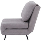 2 in 1 Single Sofa Bed, 3-Level Adjustable Backrest and Padded, Wood and Steel Frame