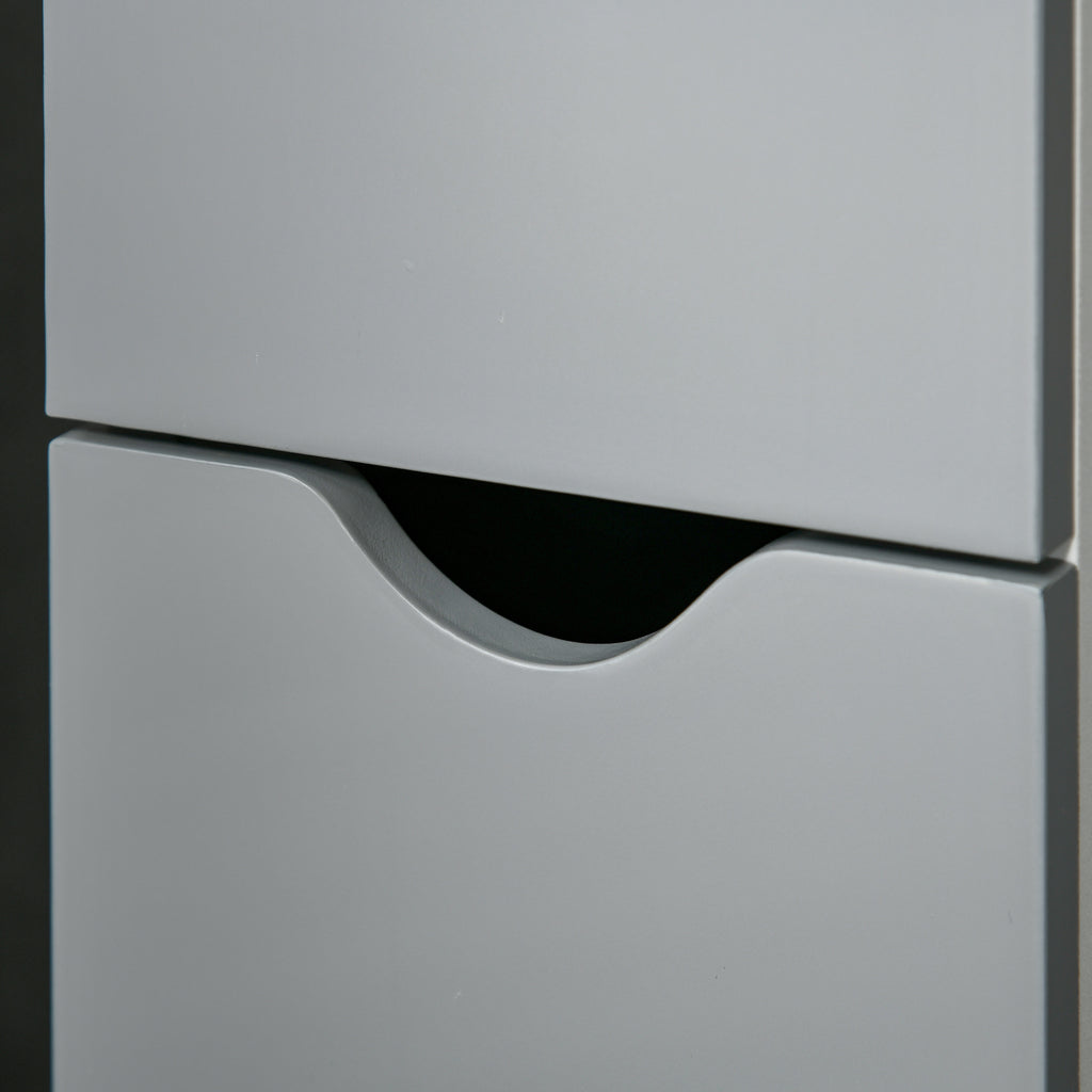 kleankin Bathroom Column with 2 Shelves and 2 Cabinets, Wooden, 15.2x29.8x118 cm, White and Grey