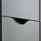 kleankin Bathroom Column with 2 Shelves and 2 Cabinets, Wooden, 15.2x29.8x118 cm, White and Grey