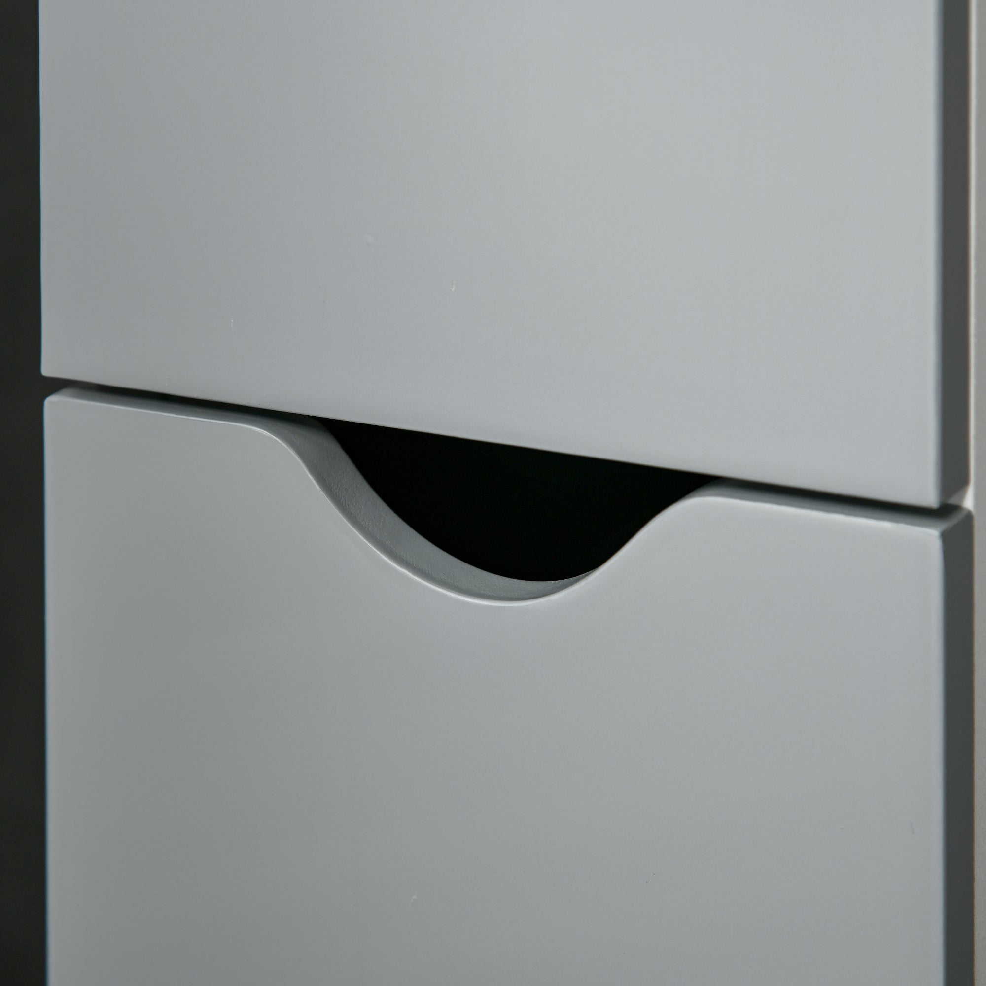 kleankin Bathroom Column with 2 Shelves and 2 Cabinets, Wooden, 15.2x29.8x118 cm, White and Grey