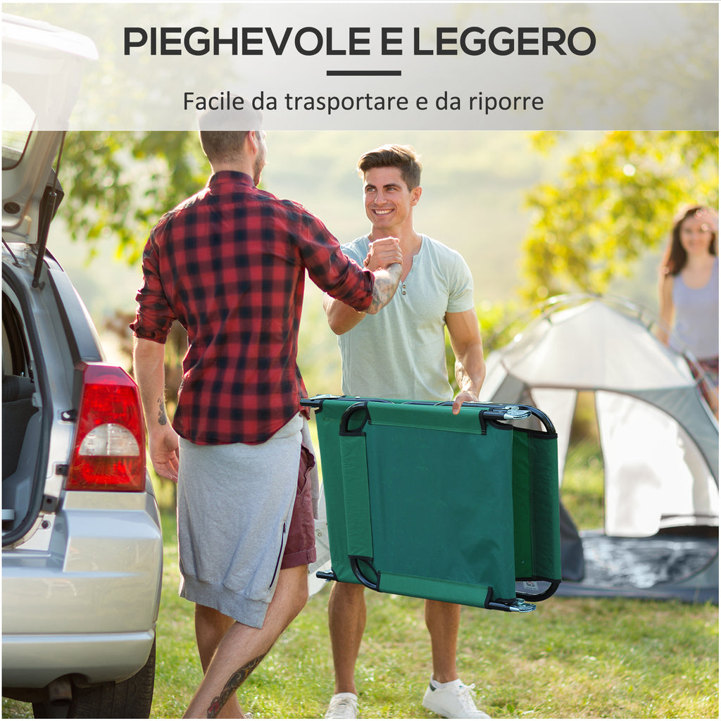 Folding Garden Lounger with 4-Position Reclining Backrest, 188x56x28cm, Green