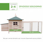Prefabricated Wooden Garden Chicken Coop 196x76x97cm, Wood Color