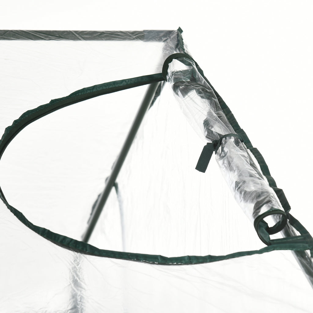 Outsunny Outdoor Greenhouse with Zip Entry and Top Air Vent, in Plastic and Steel, 180x100x152 cm, Transparent