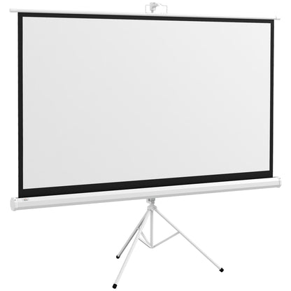 Projector Screen 84" with Adjustable Tripod, Plastic and Metal, 200x8x118 cm, White