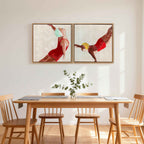 HOMCOM Set of 2 Modern Canvas Prints, Wall Art with Hooks Included, 40x40 cm