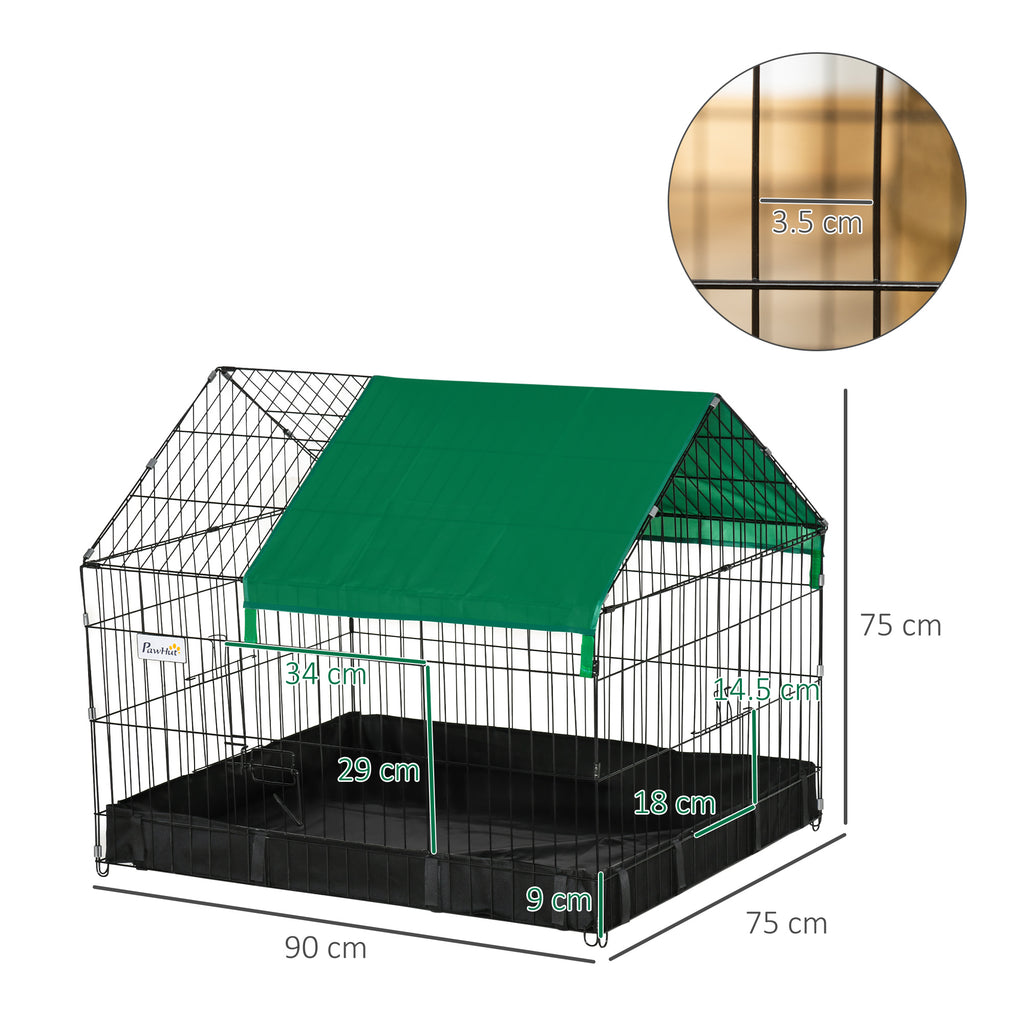 Rabbit and Guinea Pig Cage in Metal and Oxford Fabric 90x75x75cm