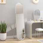 HOMCOM Full-Length Floor Mirror with Folding Stand, Glass and Metal, 40x4x160 cm, Silver