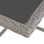 GEMINI | Outdoor Garden Furniture Set Table with 4 Chairs 4 Footrests 9pcs Rattan Grey