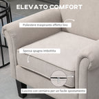 HOMCOM Nordic Style Furnishing Armchair with Armrests, in Wood and Polyester, 79x78x87 cm, Gray and Brown - Borgè