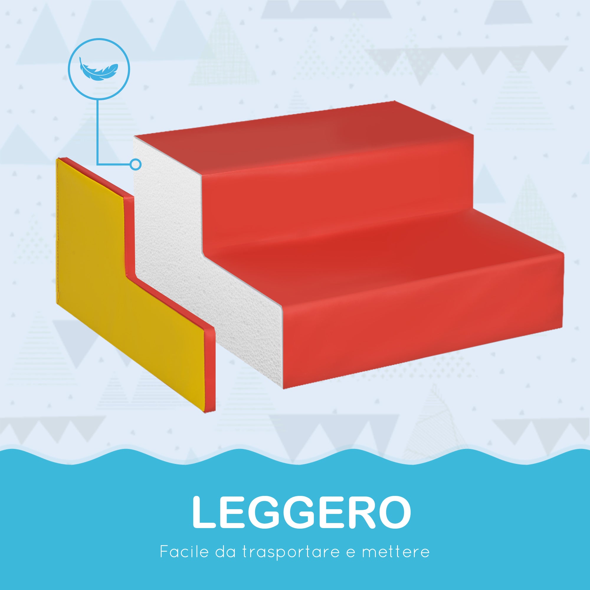 Soft Construction Set for Children 1-3 Years of 6 Pieces in Multicolored PU and EPE