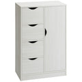 Bathroom Cabinet with 4 Drawers, 2-Tier Storage Cabinet with Cut-Out Handles, Wooden, 54x29x83 cm, White
