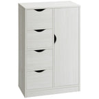 Bathroom Cabinet with 4 Drawers, 2-Tier Storage Cabinet with Cut-Out Handles, Wooden, 54x29x83 cm, White
