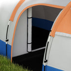 Waterproof Camping Tent with 2 Areas and 3 Entrances, Polyester and Fiberglass, 420x200x150 cm, Orange