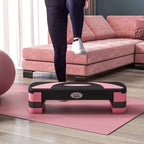 HOMCOM 3-Height Adjustable Aerobic Stepper, Plastic, 80x31x10/15/20 cm, Pink