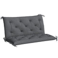 Outsunny 2-Person Capitonné Garden Cushion with 6 Ties, Cotton and Polyester, 150x98x8 cm, Dark Grey