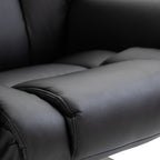 Relaxing Chair with Ottoman, Footrest and Massage Function, 145° Reclining and 360° Swivel, Black