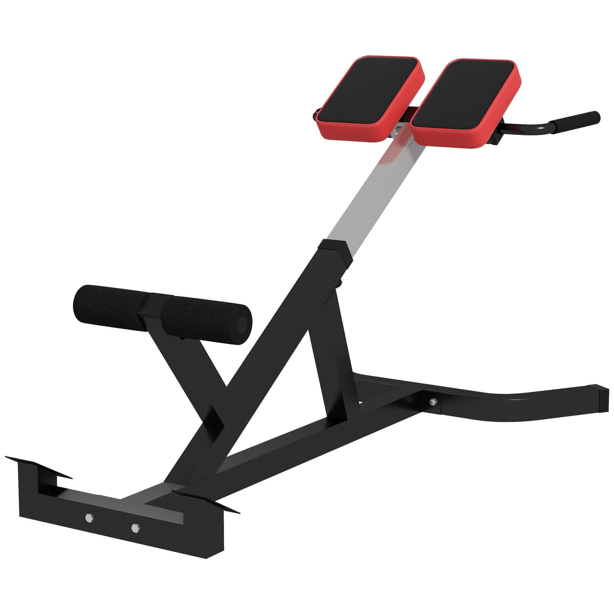SportNow Roman chair at adjustable height with thick padding, in steel and PU, 126x70x67-84 cm, black - Borgè