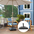Outsunny Umbrella Base with Wheels and Fillable with Water or Sand, in HDPE, 48x48x32.5 cm, Black